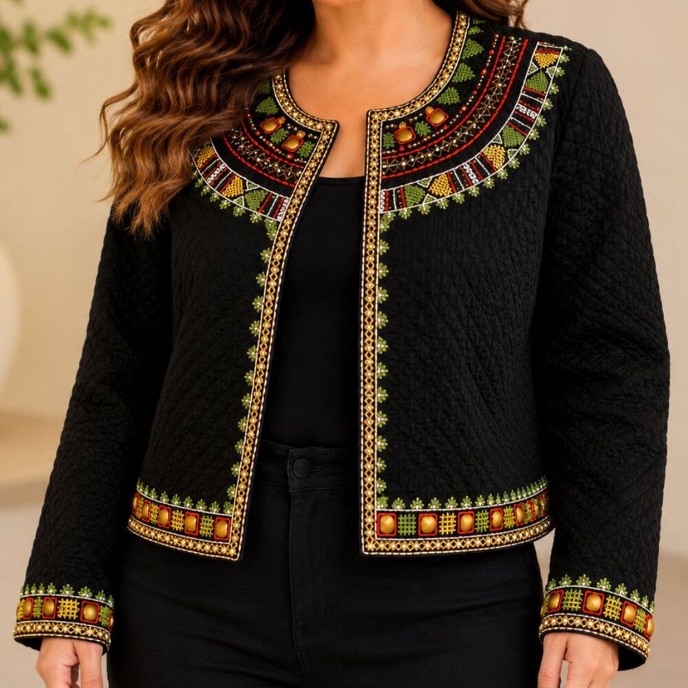NWT Soft Surroundings Threads of Life Embroidered Bolero Jacket 2X 22W Boho